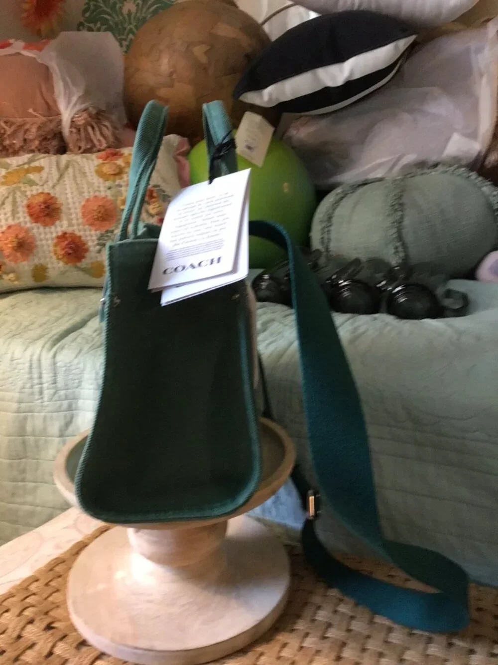 NWT Coach Cargo Tote Denim Ivy CBG46